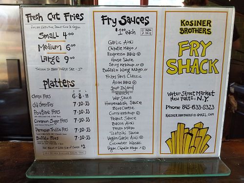 Their Menu at Kosiner Brothers Fry Shack - Food Stall in New Paltz