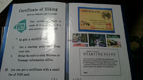 Book of information in our room at Koshinzuka in Nagano