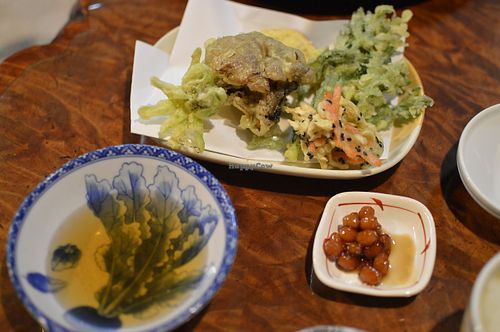 Vegan tempura at Koshinzuka in Nagano