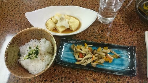 Vegan dinner at Shukobo Komadori-sanso in Mitake