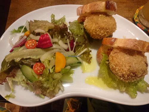 Vegan bean burger sandwich at Cafe Stay Happy in Tokyo