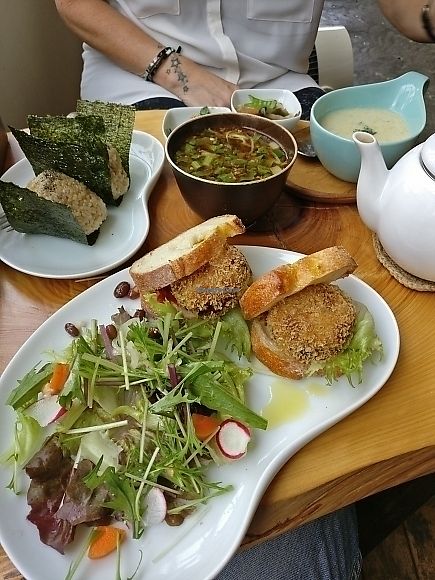 Bean burger-type thing, very tasty at Cafe Stay Happy in Tokyo