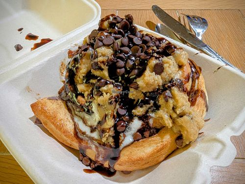 The Cookie Monster Cinnamon Roll (takeout) at Cinnaholic in Meridian