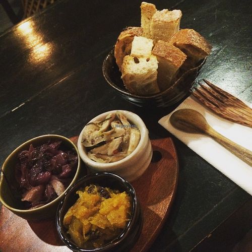 Sourdough toast with mushrooms, pumpkin  and cabbage . at The Organik Kitchen Saigon in Ho Chi Minh City