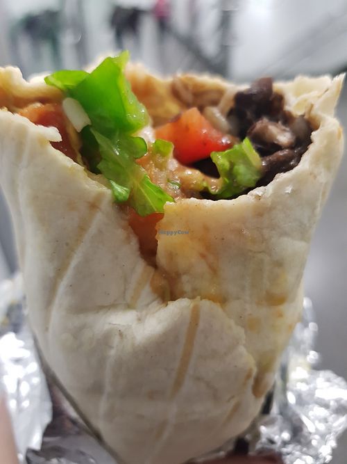 sweet potato and spicy bean burrito at Zapatista Burrito Bar - Grainger St in Newcastle Upon Tyne