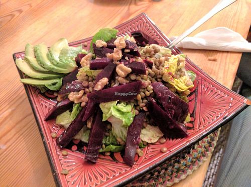 lentil beet salad  at Cafe Mouja in Taghazout