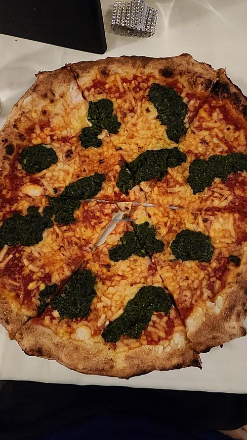 Tracy pizza at Pazzo Wood Fired Pizza in Wading River