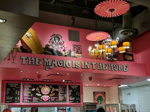 The interior at Voodoo Doughnut in Universal City