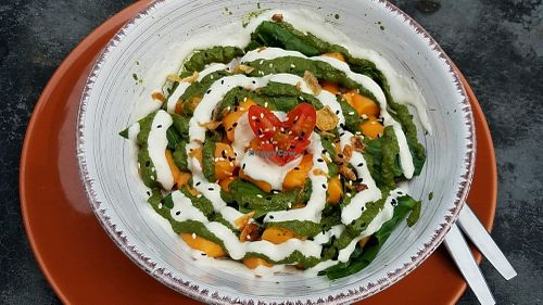 sweet potato gnocchi in pesto at Pure Vegan Heaven in Koh Phangan