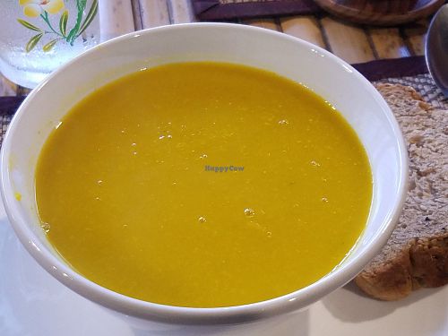 Pumpkin soup at Pure Vegan Heaven in Koh Phangan