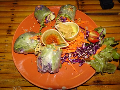 Summer rolls at Pure Vegan Heaven in Koh Phangan