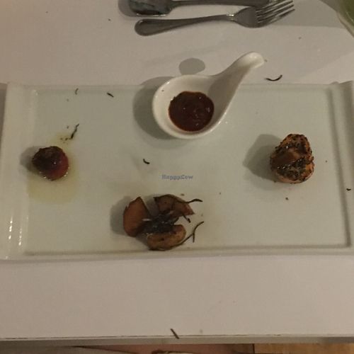 Degustation menu, dish 4: patatas bravas, stuffed peppers at Barat Vegeliciously Mediterranean in Kuala Lumpur