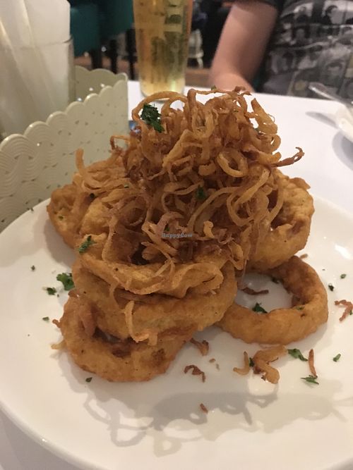 Barat onion fritters (onion rings) at Barat Vegeliciously Mediterranean in Kuala Lumpur