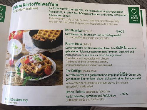 Potato waffles at Your Green Love in Heidelberg
