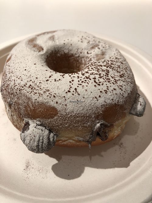 Chocolate hazelnut filled vegan donut  at Chök in Barcelona