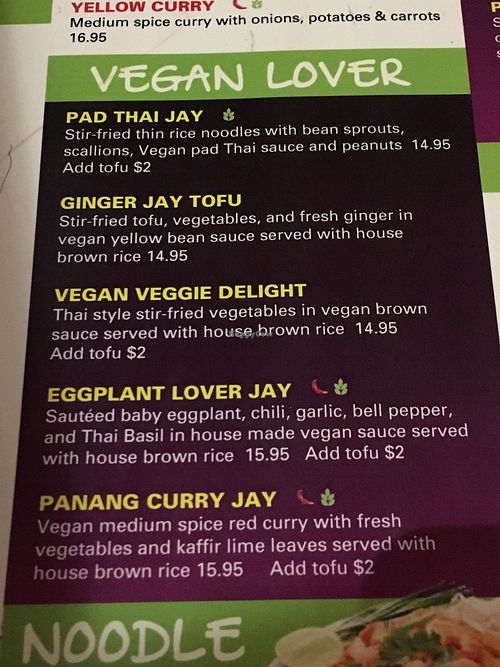 Menu April ‘18 at Bangkok Happy Bowl in Breckenridge