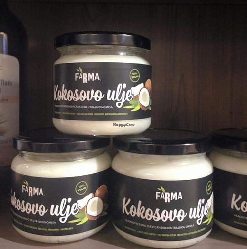 Coconut oil at Farma in Zagreb