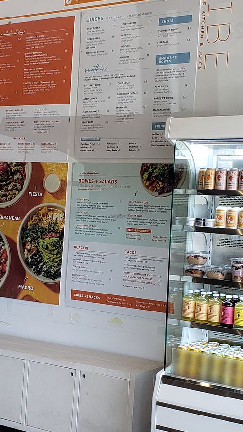 Menu at Vibe Organic Kitchen & Juice in Newport Beach