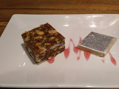 vegan indian sweets at Manjus in Brighton