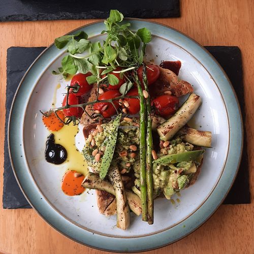 Avocado on toast at Sandburne Vegetarian Guest House in Keswick