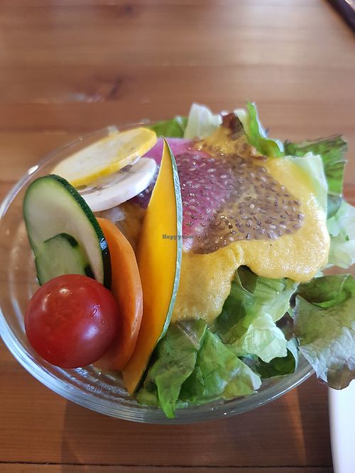 Salad as side dish at Tierra Cafe in Toyama