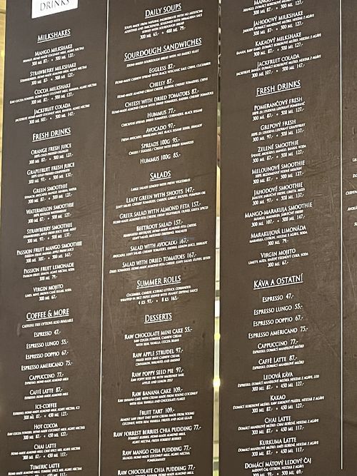 Full menu   at Lifehouse Bistro in Prague