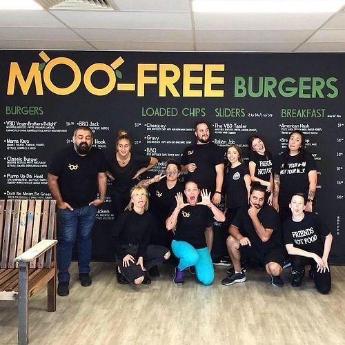 Moofree/Raw Squeeze team  at MooFree Burgers  in Maroochydore