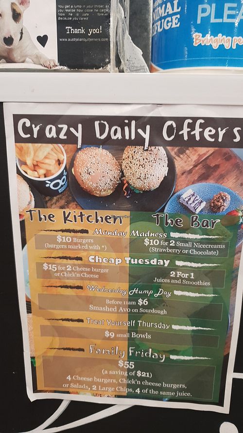 Daily offers at MooFree Burgers  in Maroochydore