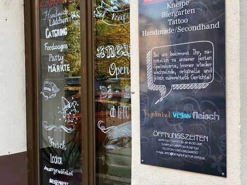 outside at Die Manufaktur in Gera