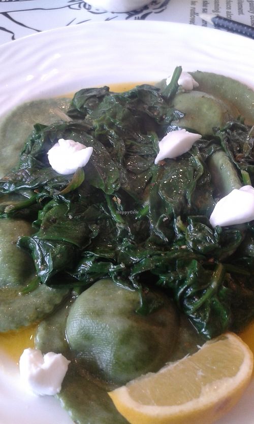 Spinach ravioli at Piadina Genuina in East London