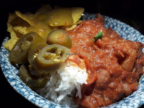 Chilli & rice at Los Antojitos in Manchester