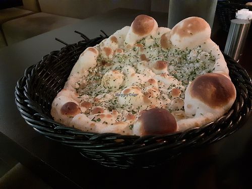 Vegan garlic naan at Masala Masala - Odengatan in Stockholm