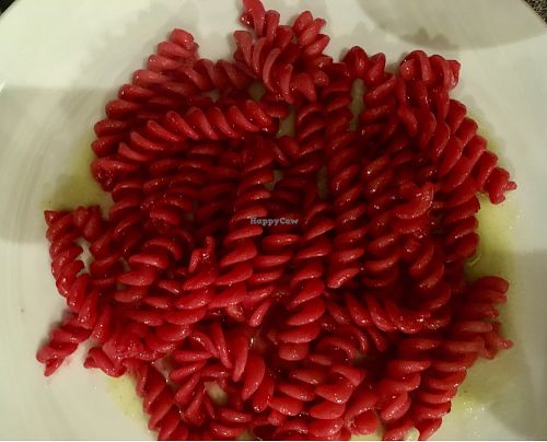 Beet root fusilli  at Orto & un Quarto in Siena