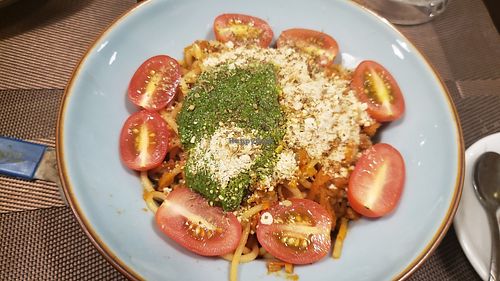 Spinach Pasta Bolognese at The Veg - Organic Vego and Tea in Hanoi