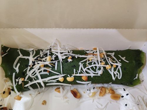 Banana matcha crepe at The Veg - Organic Vego and Tea in Hanoi