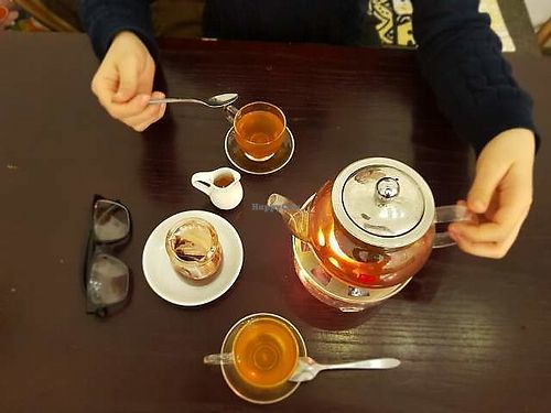 Chocolate mousse and brown rice teapot at The Veg - Organic Vego and Tea in Hanoi