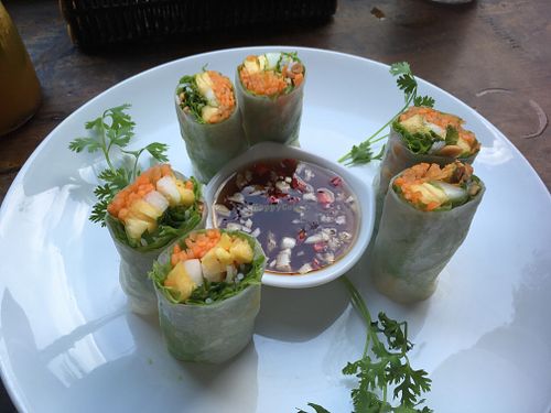 fruit spring rolls at The Veg - Organic Vego and Tea in Hanoi
