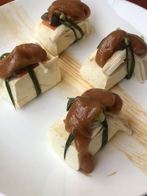 Steamed tofu in peanut butter sauce at The Veg - Organic Vego and Tea in Hanoi