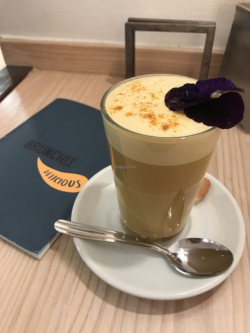 golden latte! w almond milk  at Brunchit in Malaga