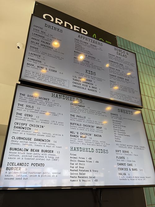 New menu as of May 2022  at J Selby's in St Paul