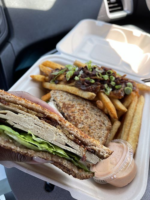 Club Sandwich with animal fries (newly available as a side upgrade!)  at J Selby's in St Paul