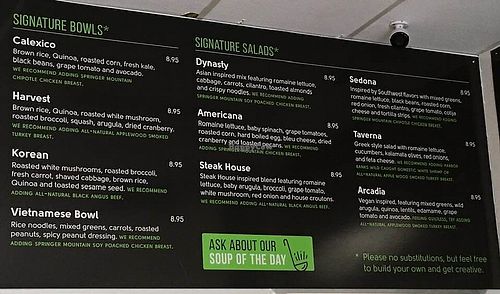 Menu Board at Healthy Habit  in Hilton Head Island