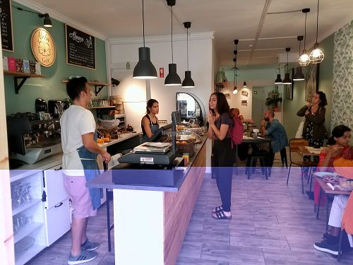 inside at Aloha Cafe in Lisbon