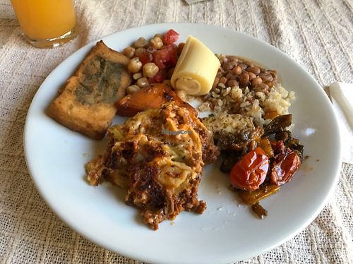 Part of the buffet for the lunch time - hot dishes at Rancho dos Gnomos in Joanopolis