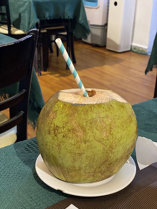 Cold coconut   at Veggie Saigon - Vietnam & Thai Vegan Restaurant in Ho Chi Minh City