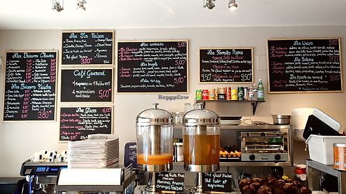Menu boards inside the Coffee Shop at Australian Coffee Shop in Avignon