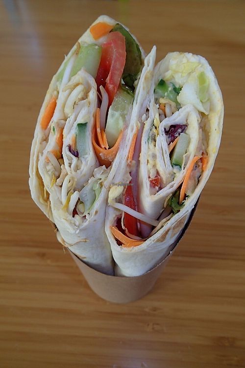 Vegan Wrap (Yum!) at Australian Coffee Shop in Avignon