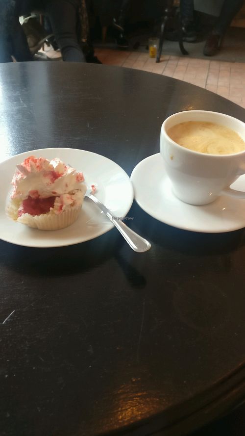 18 for cupcake and flat white  at Lokal Dela Krem in Warsaw