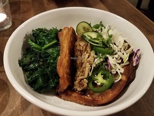 Coffins (scallion pancake stuffed with jackfruit)
 at Onion Maiden in Pittsburgh