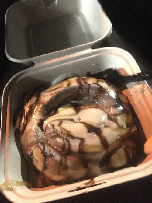 chocolate and caramel drizzle at Cinnaholic - Centennial in Las Vegas